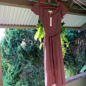 Empire waist mauve dress